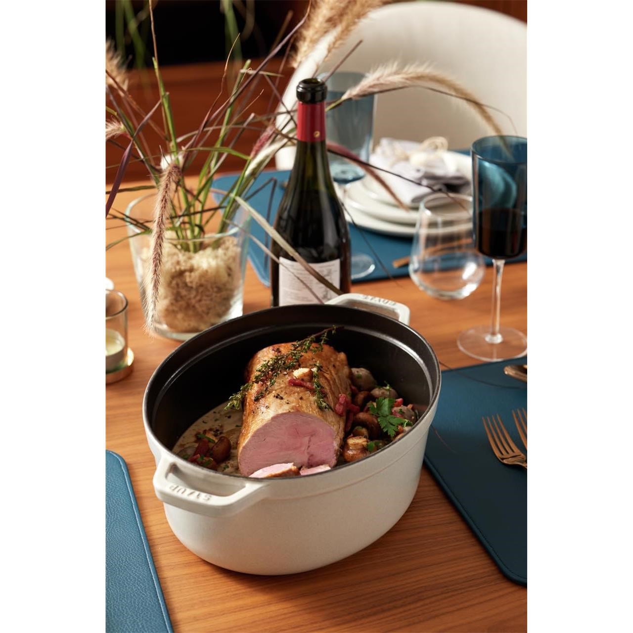 Hrnec STAUB  oválný 33cm bílý lanýž 6,7l_0