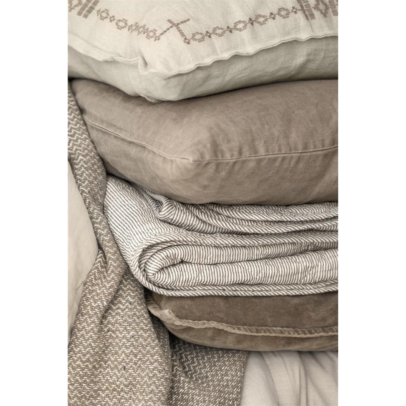 Prošívaná deka/přehoz Ib Laursen bílo-hnědý proužek_1