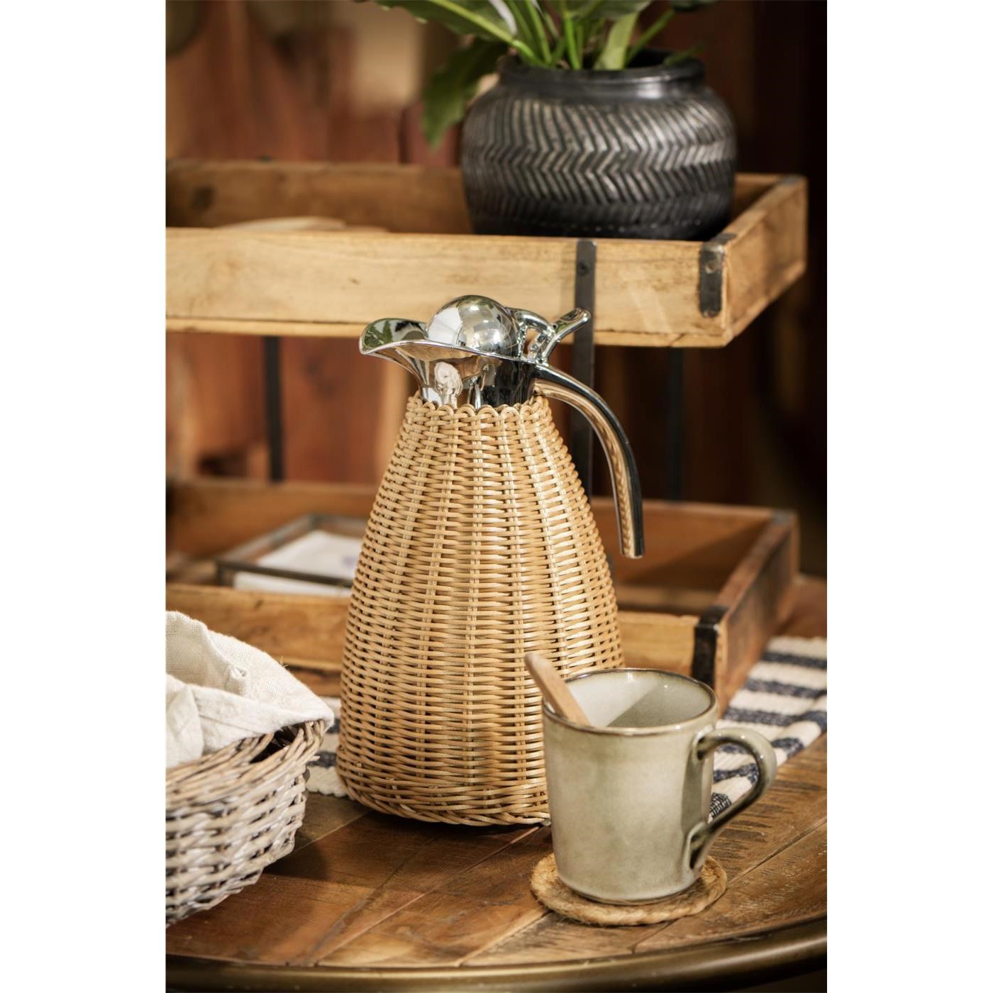 Termoska s polyratanovým opletem Ib Laursen hnědá 1,5 l_1