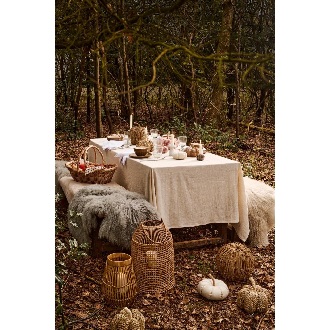 Ratanová lucerna se sklem Ib Laursen V.47 cm přírodní_0