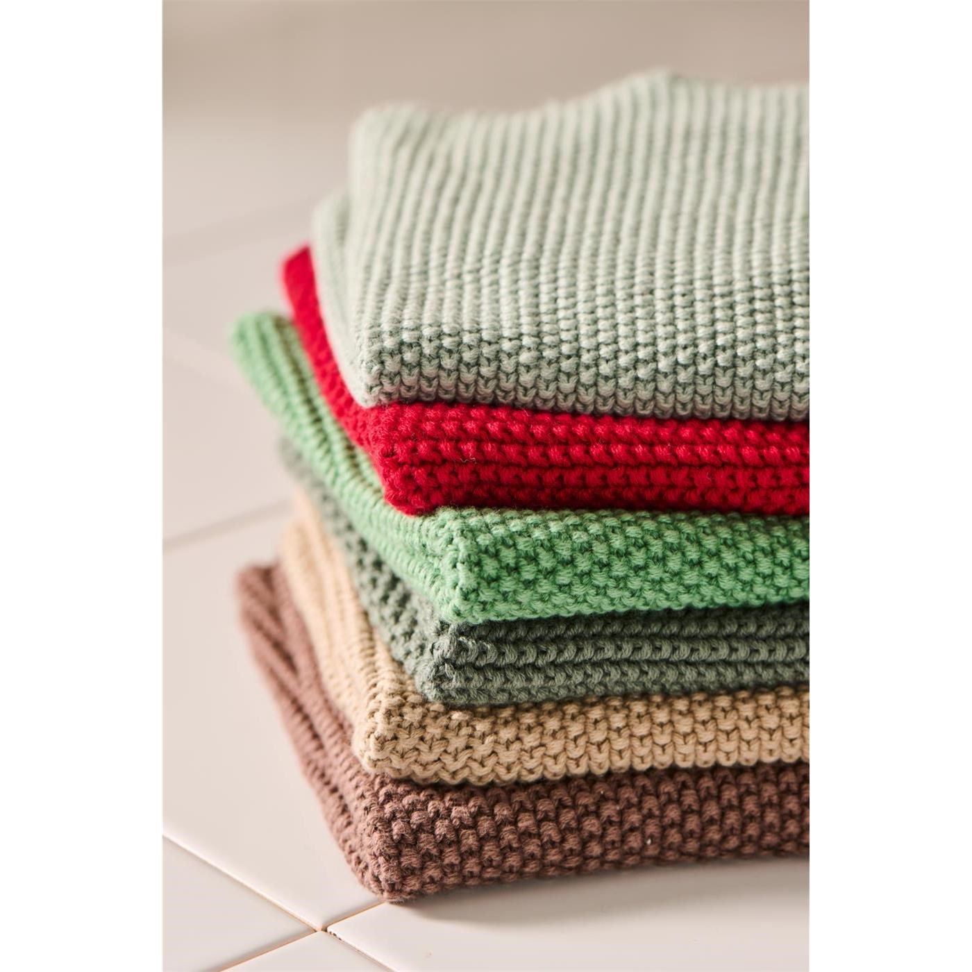 Pletená utěrka na nádobí Mynte Ib Laursen 25x25 cm hnědá_0