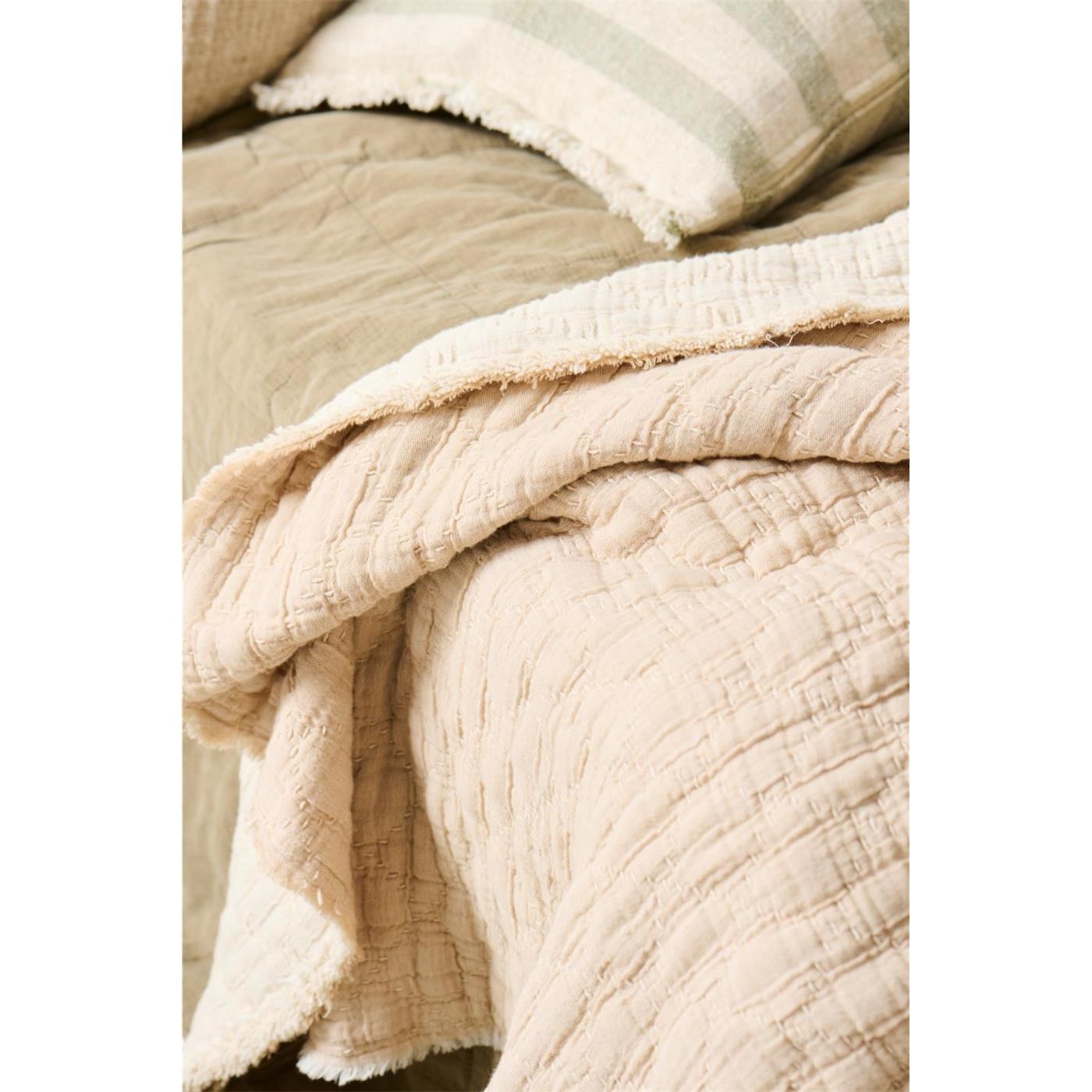 Oboustranný přehoz na postel Ib Laursen 240x240 cm přírodní/smetanově bílá_0