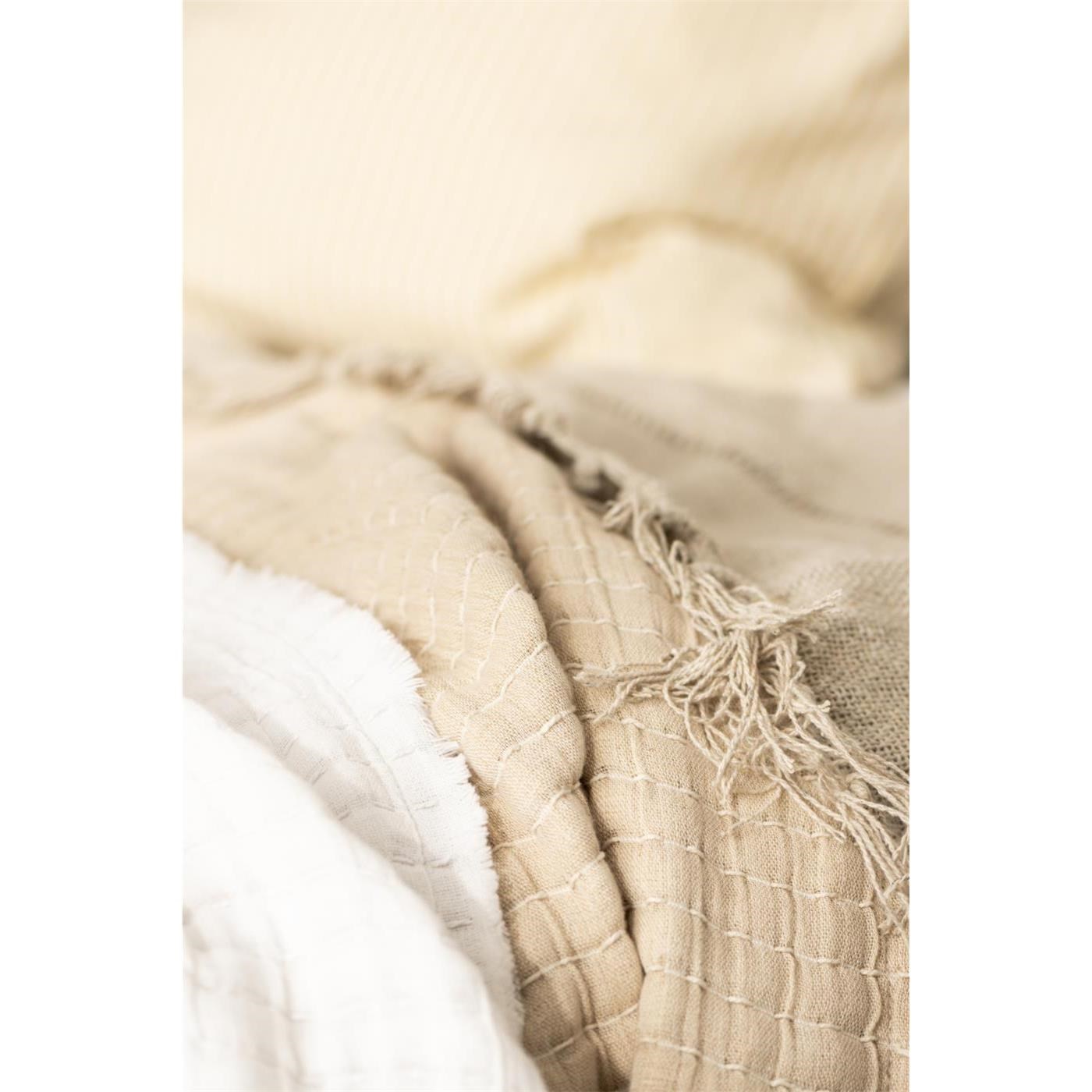 Oboustranný přehoz na postel Ib Laursen 220x150 cm přírodní/ bílá_0