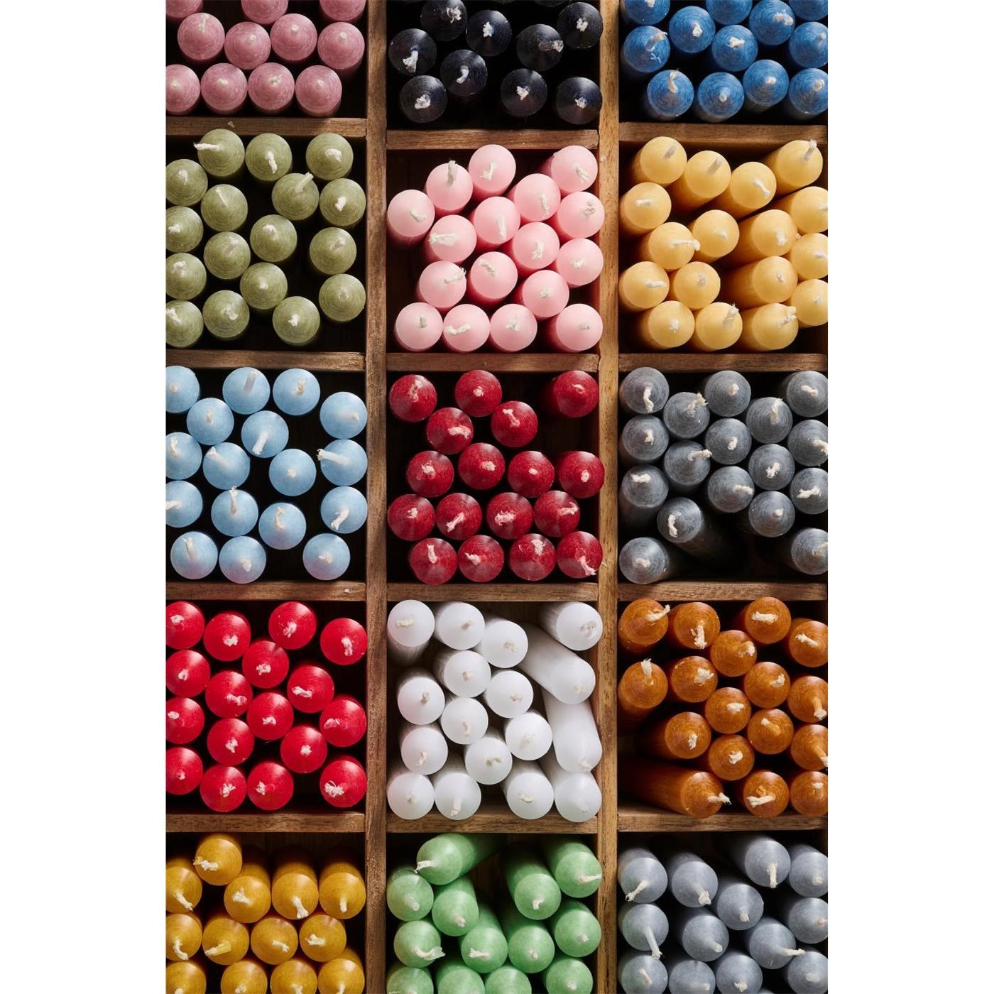 Svíčka Ib Laursen kulatá krátká V.11 cm mechově zelená_0