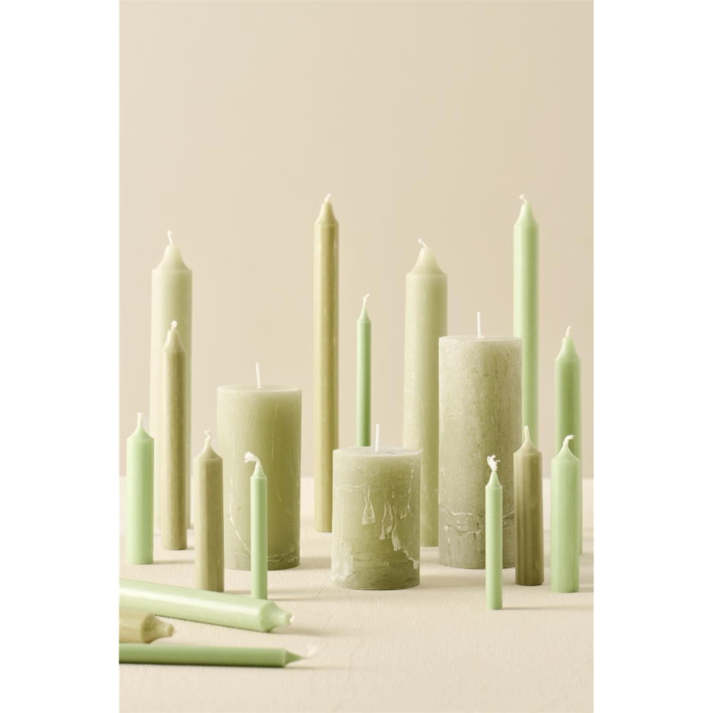 Svíčka Ib Laursen kulatá krátká V.11 cm mechově zelená_1