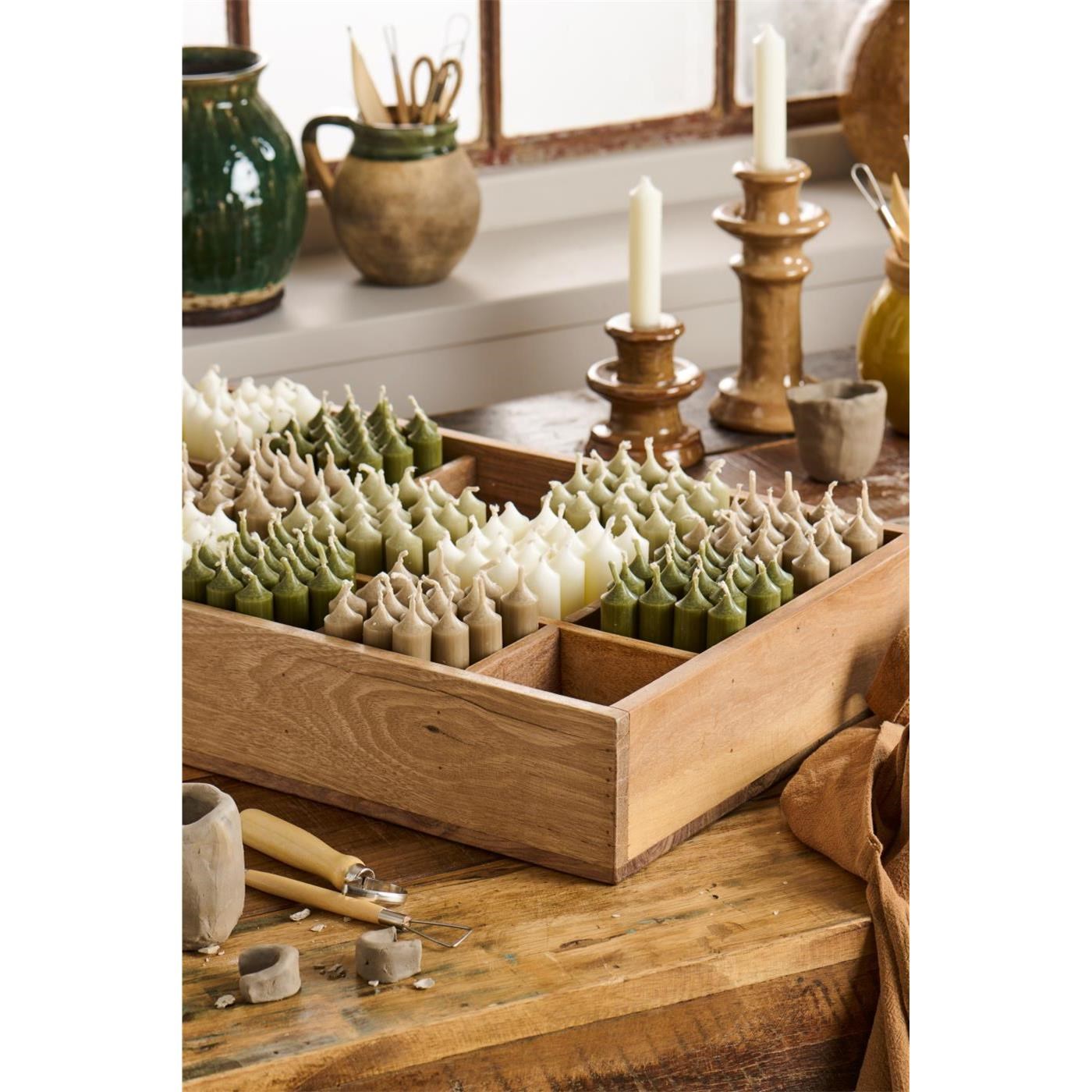 Svíčka Ib Laursen kulatá krátká V.11 cm slonovinově bílá_0