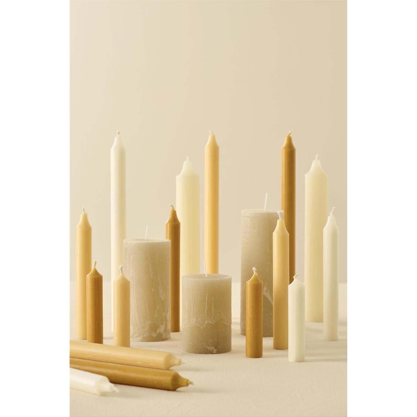 Svíčka Ib Laursen kulatá krátká V.11 cm slonovinově bílá_1