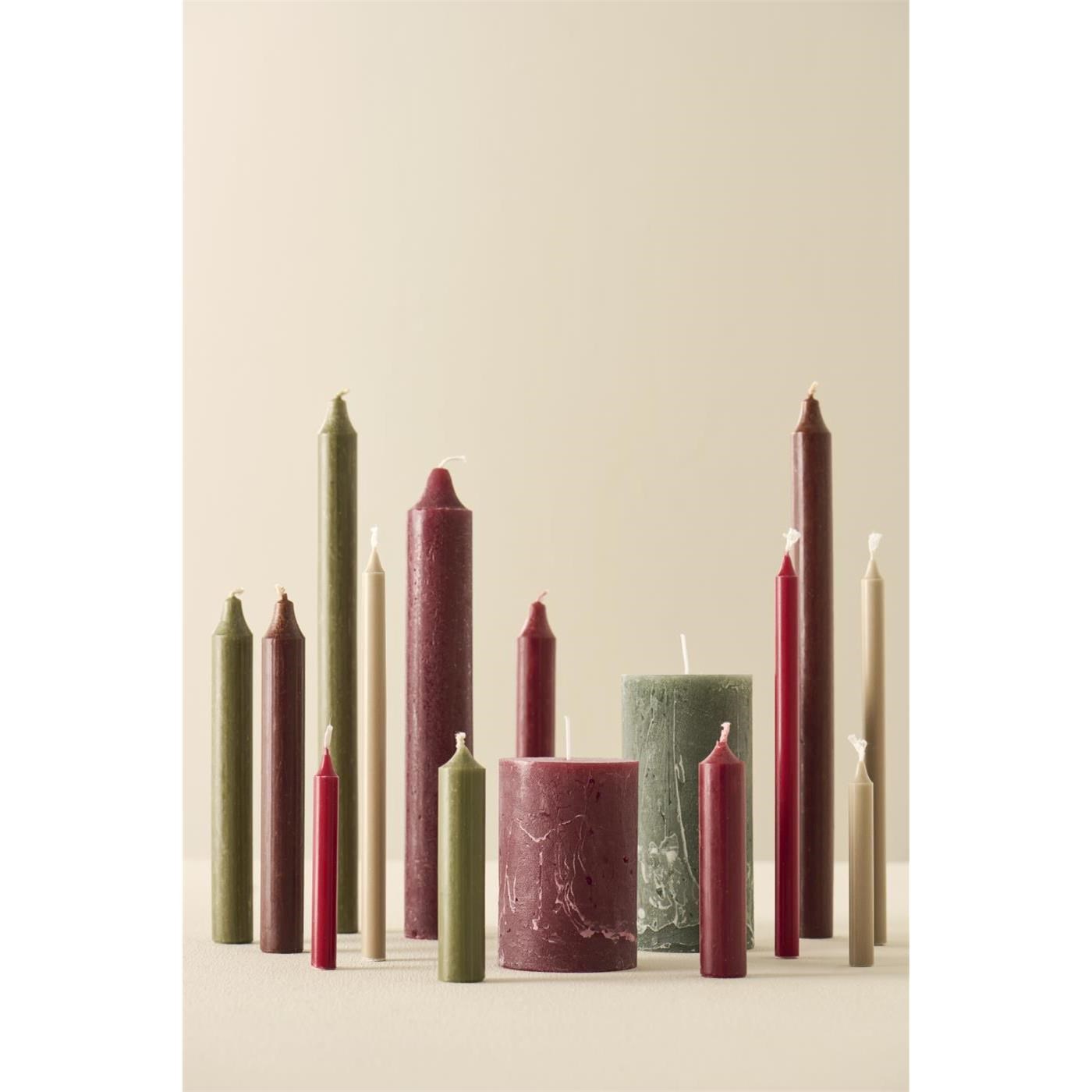 Svíčka Ib Laursen kulatá krátká V.11 cm bordó_1