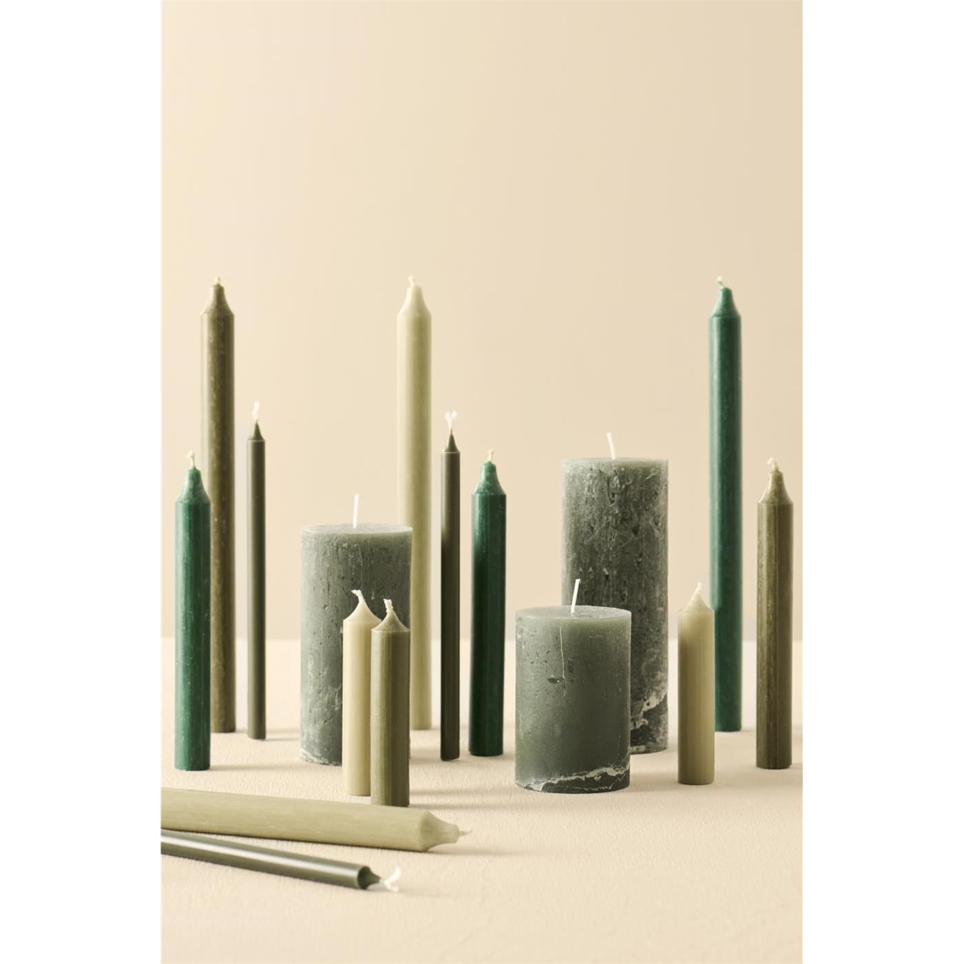 Svíčka Ib Laursen kulatá krátká V.11 cm šedo-zelená_1