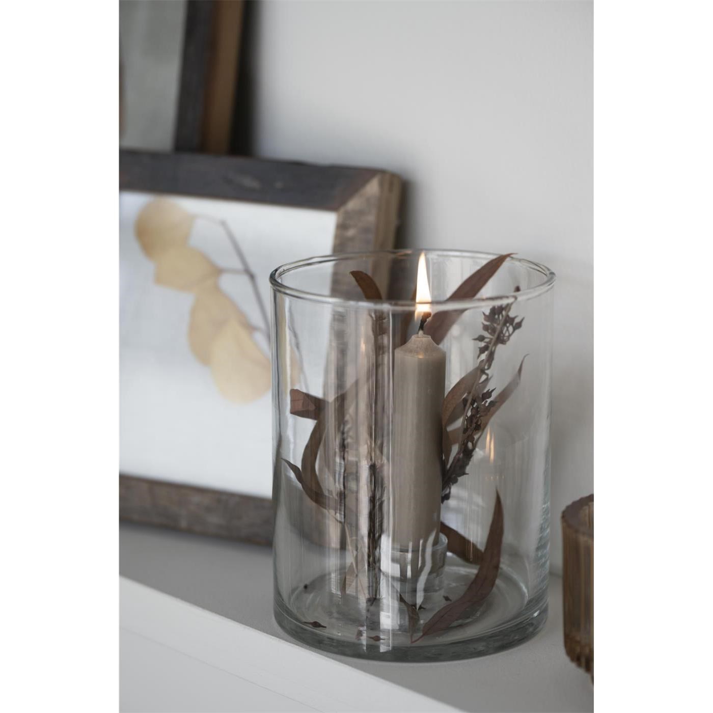 Svíčka Ib Laursen kulatá krátká V.11 cm tmavý len_2