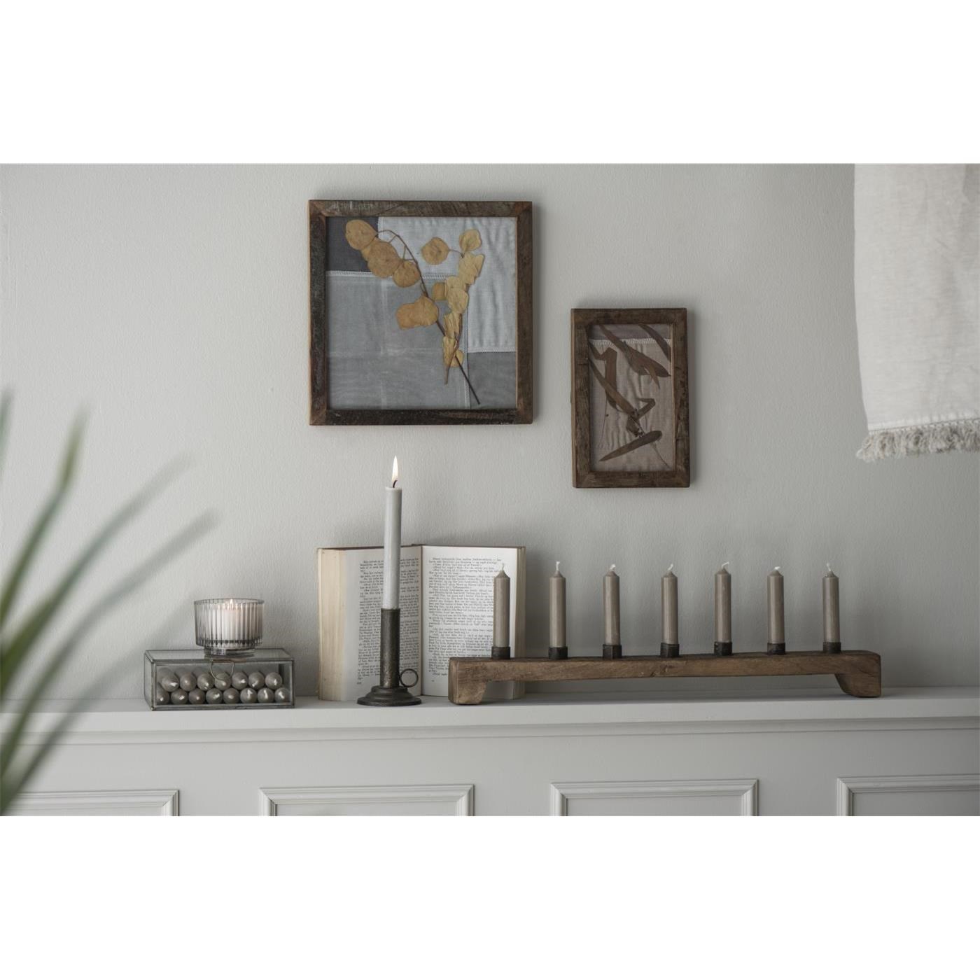 Svíčka Ib Laursen kulatá krátká V.11 cm tmavý len_5