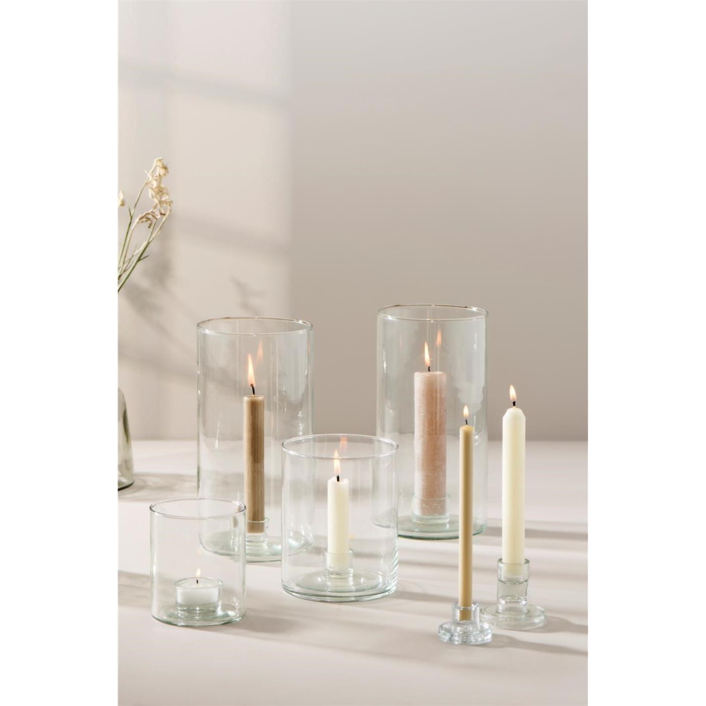 Skleněný svícen Ib Laursen s pevným držákem V.15 cm_0