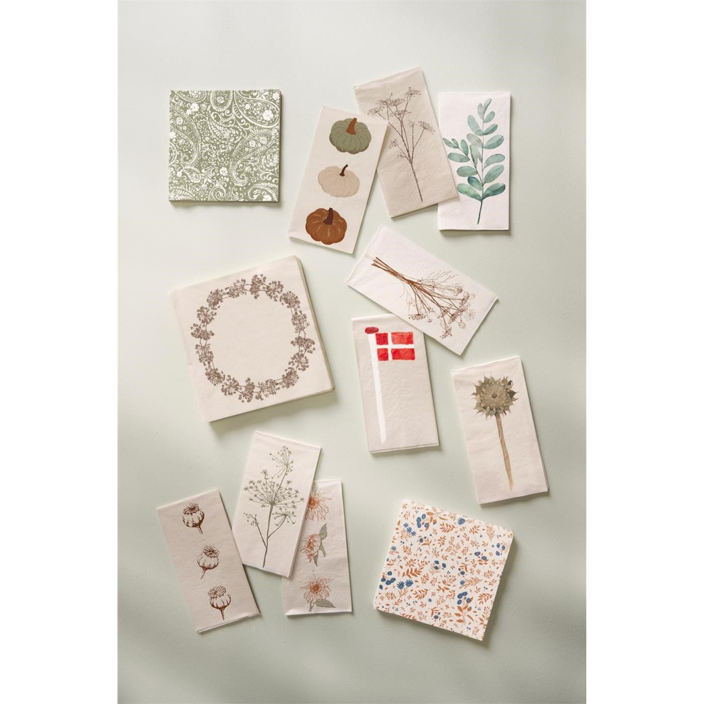 Papírové ubrousky Ib Laursen s motivem podzimní kytice SET/16ks bílé_0