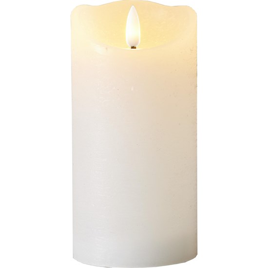 LED svíčka FLAMME RUSTIC 15 cm bílá_0