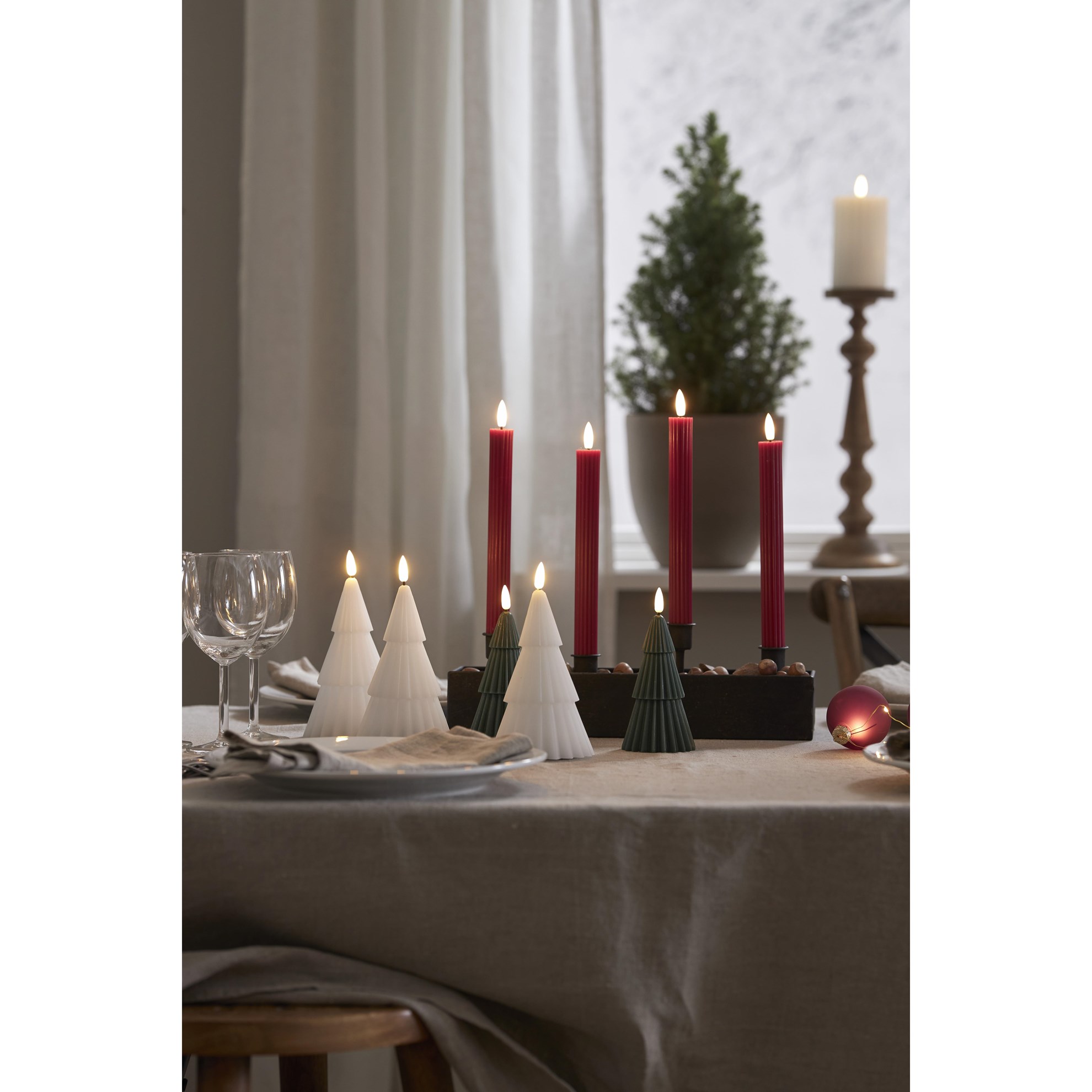 LED dekorační svíčka GRANY V.15cm zelená_1