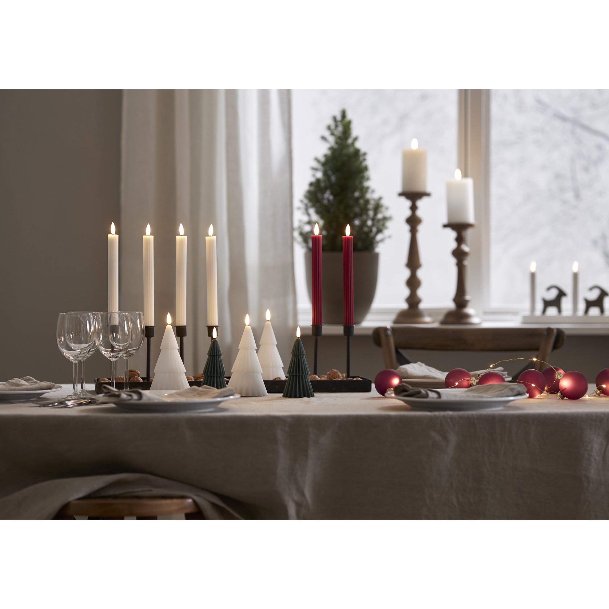 LED dekorační svíčka GRANY V.15cm zelená_2