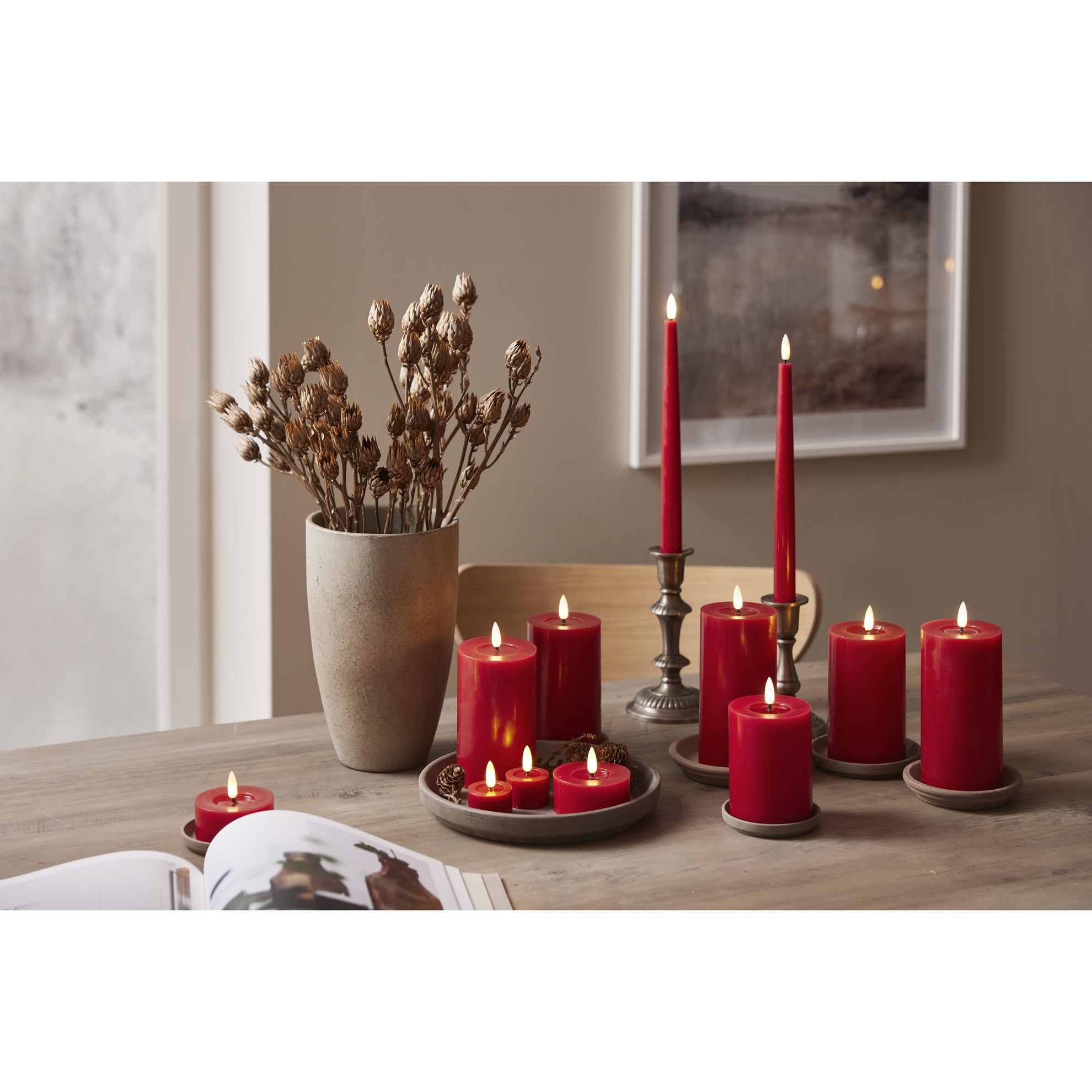 LED svíčka FLAMME FLOW V.12,5cm červená_2