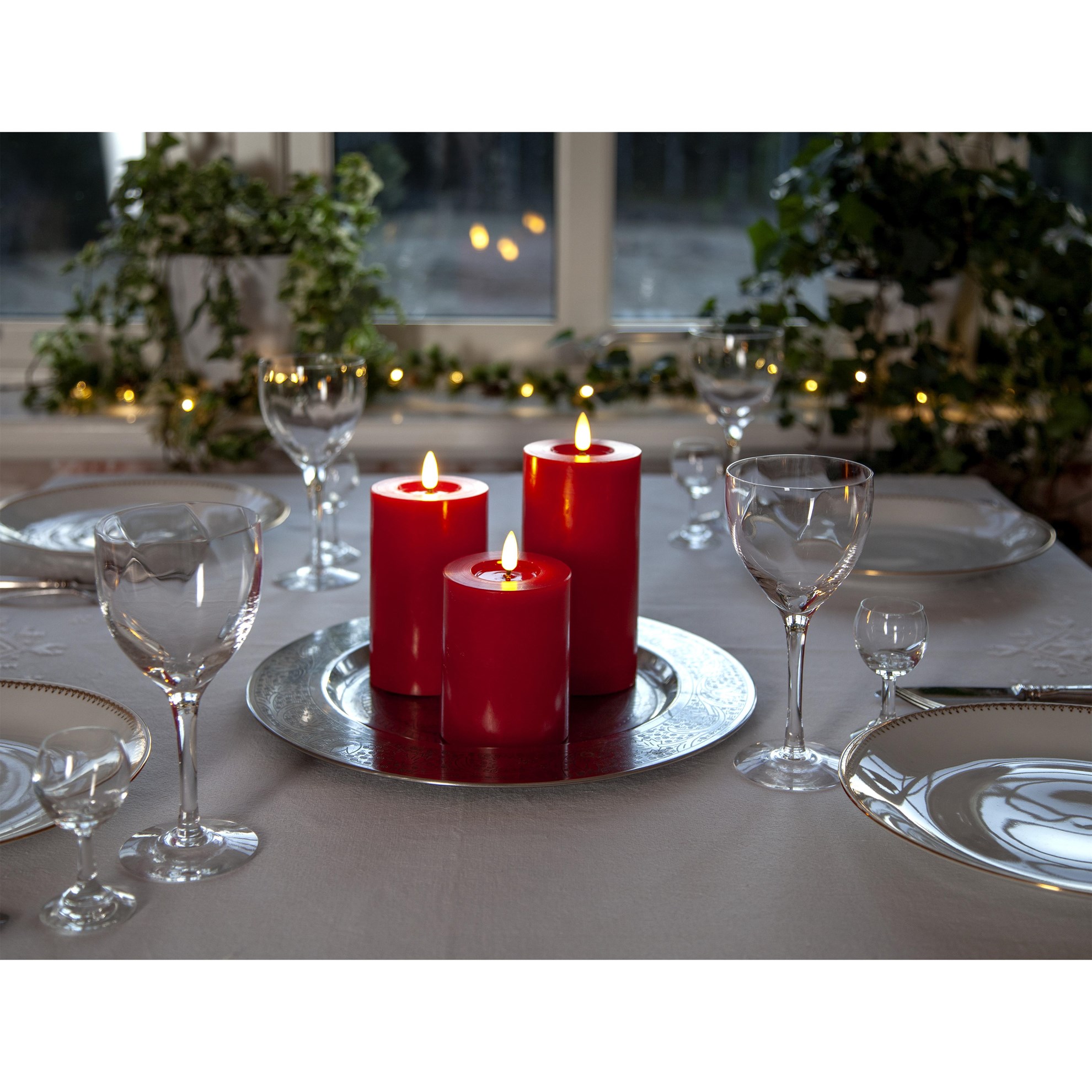 LED svíčka FLAMME FLOW V.15cm červená_1