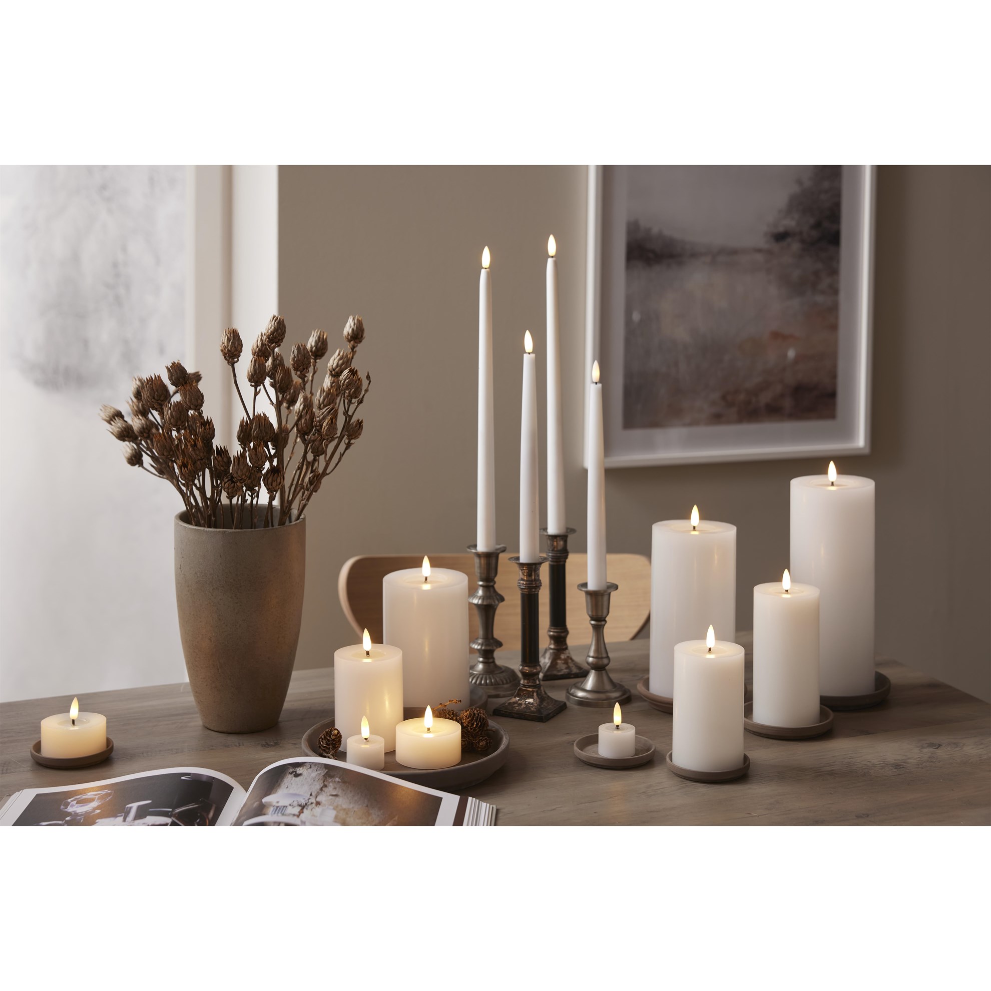 LED svíčka FLAMME FLOW V.17,5cm bílá_2