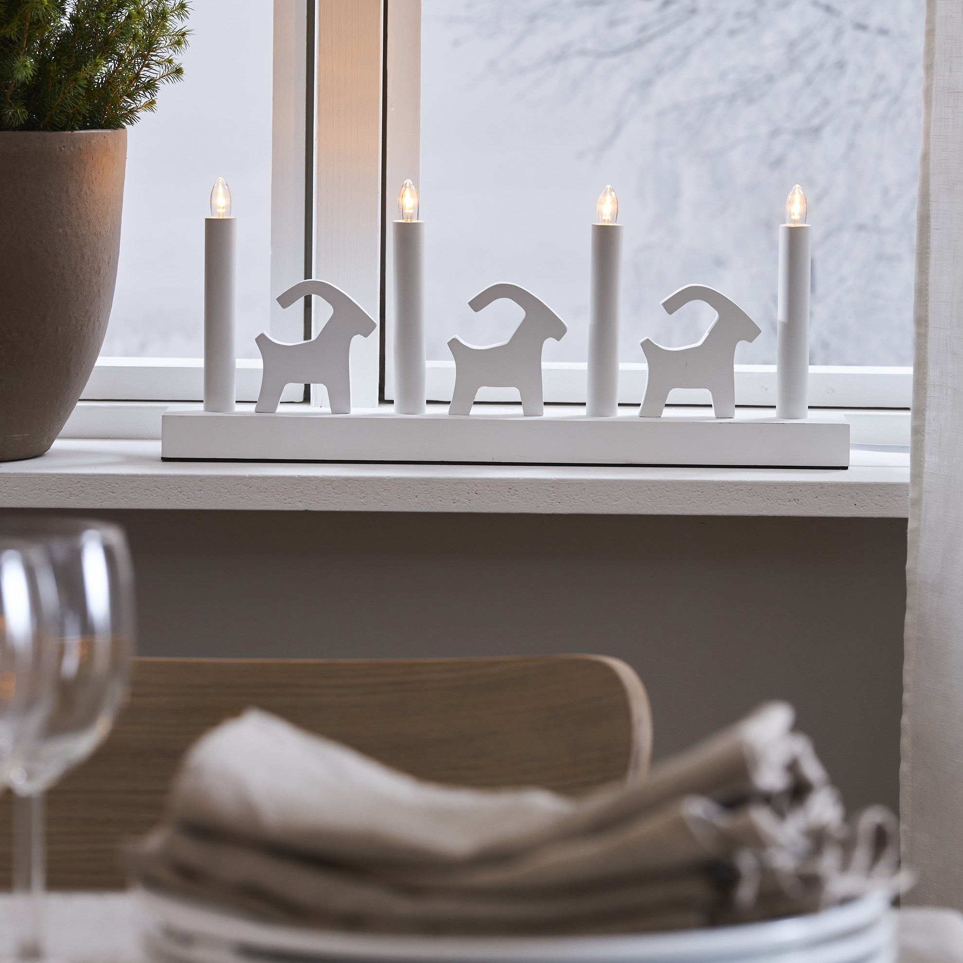 LED adventní svícen BRUSE D.43cm bílý_0