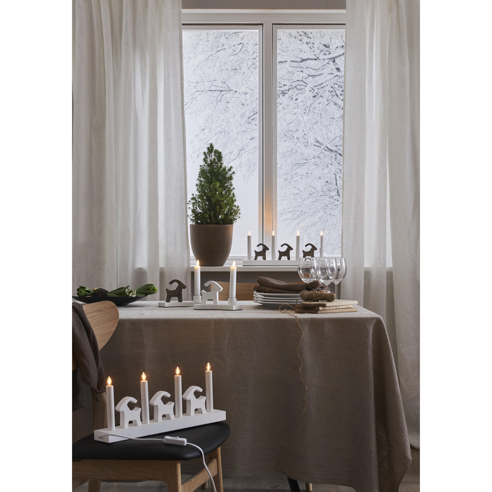 LED adventní svícen BRUSE D.43cm bílý_1