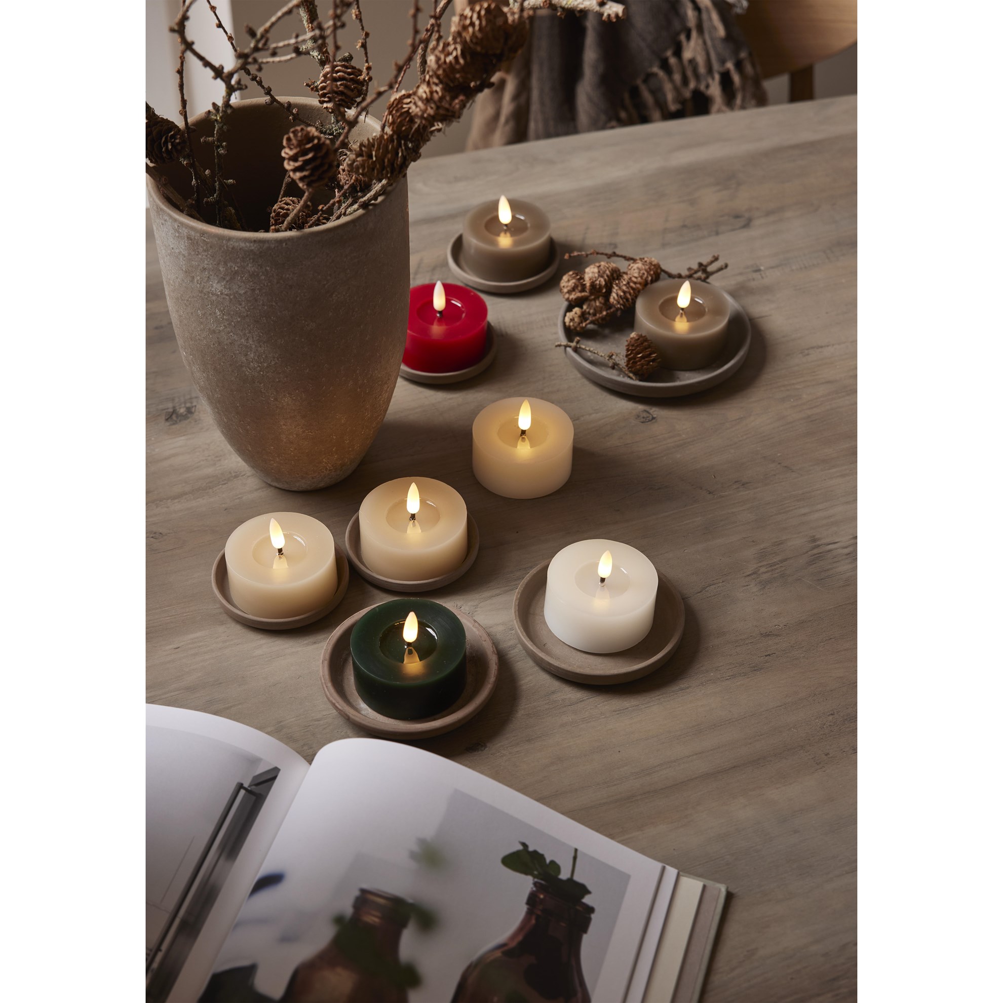 LED větší čajová svíčka FLAMME SET/2ks bílá_1