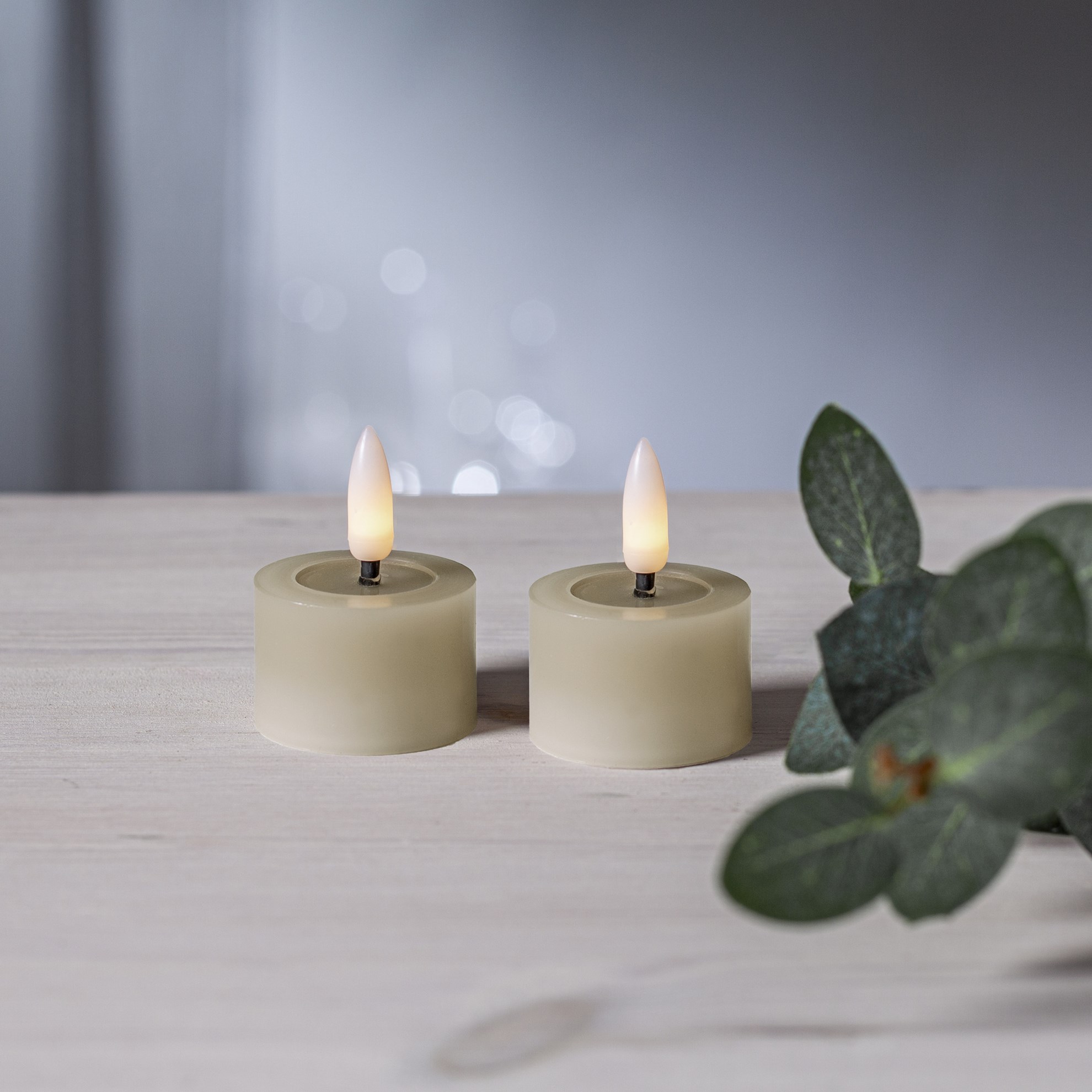 LED čajová svíčka FLAMME SET/2ks béžová_0