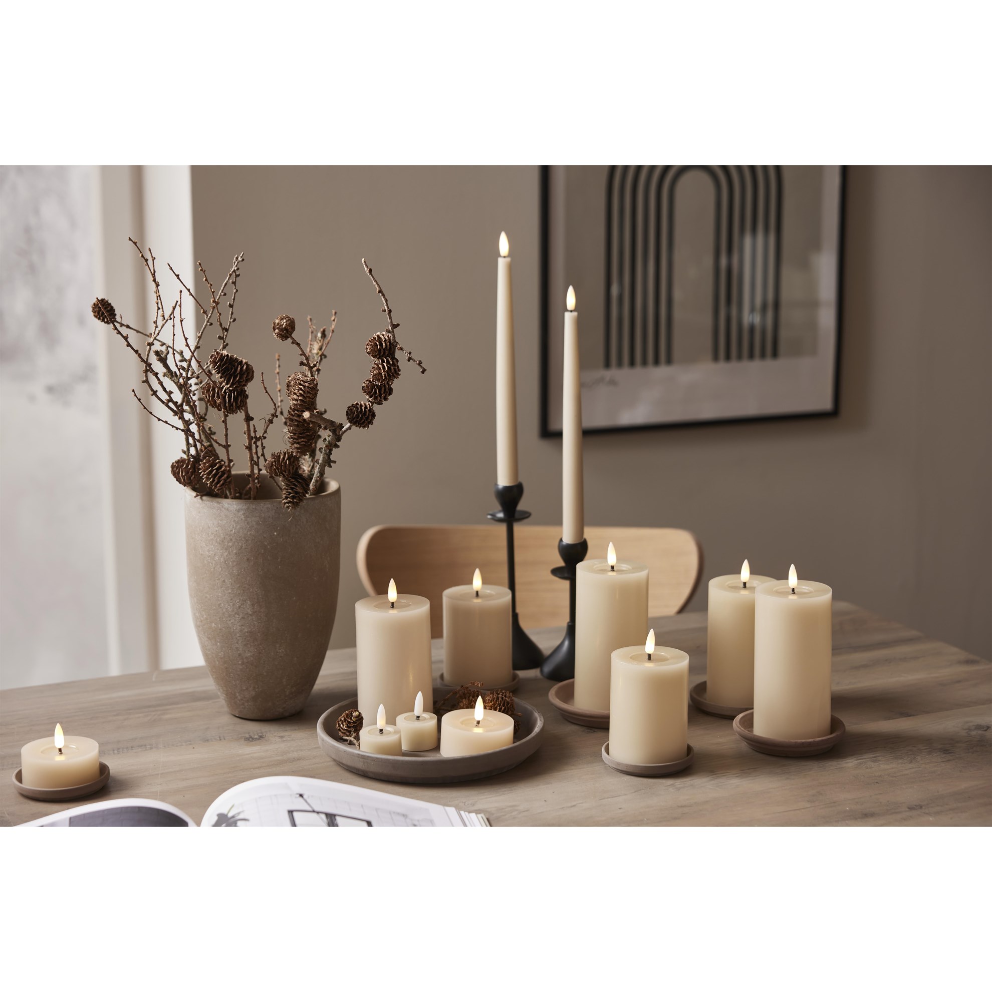 LED čajová svíčka FLAMME SET/2ks béžová_2