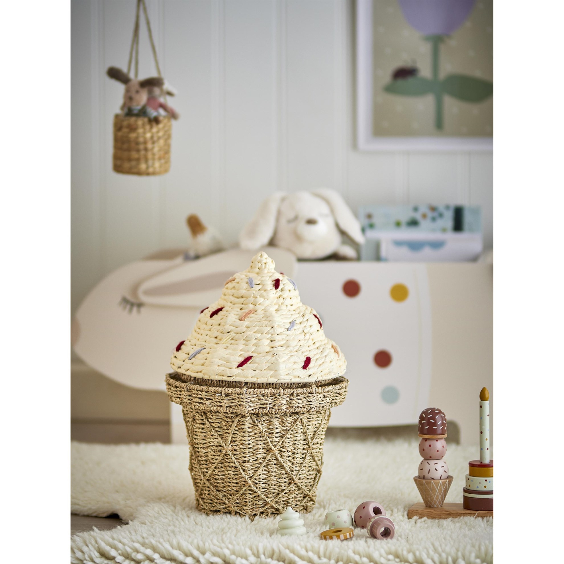 Koš s víkem CILLIE z mořské trávy zmrzlina V.41cm_0