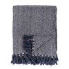 Pléd z recyklované bavlny HERRINGBONE 160x130cm modrý_4