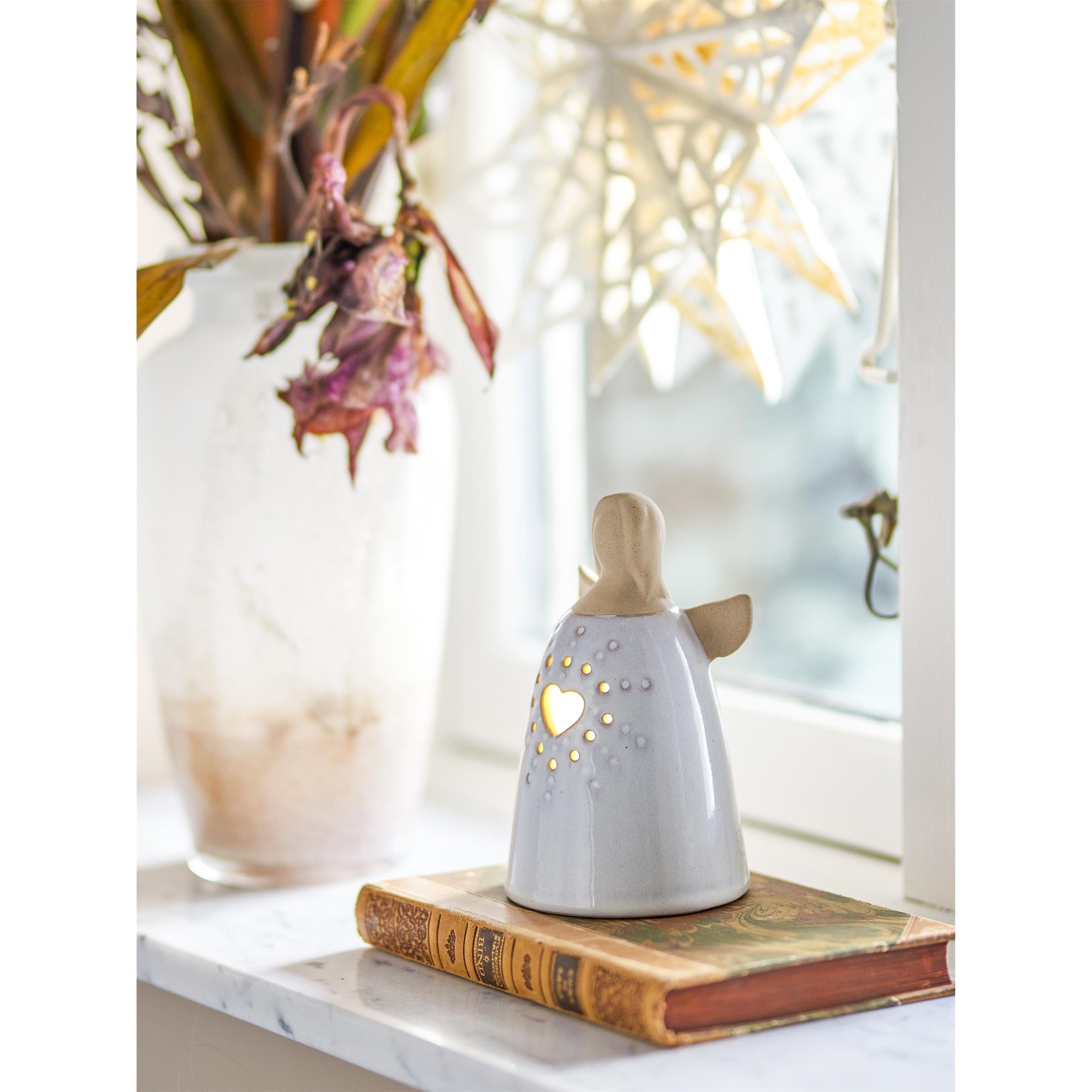 Dekorativní anděl RUTH se světlem V.16 cm bílý_1