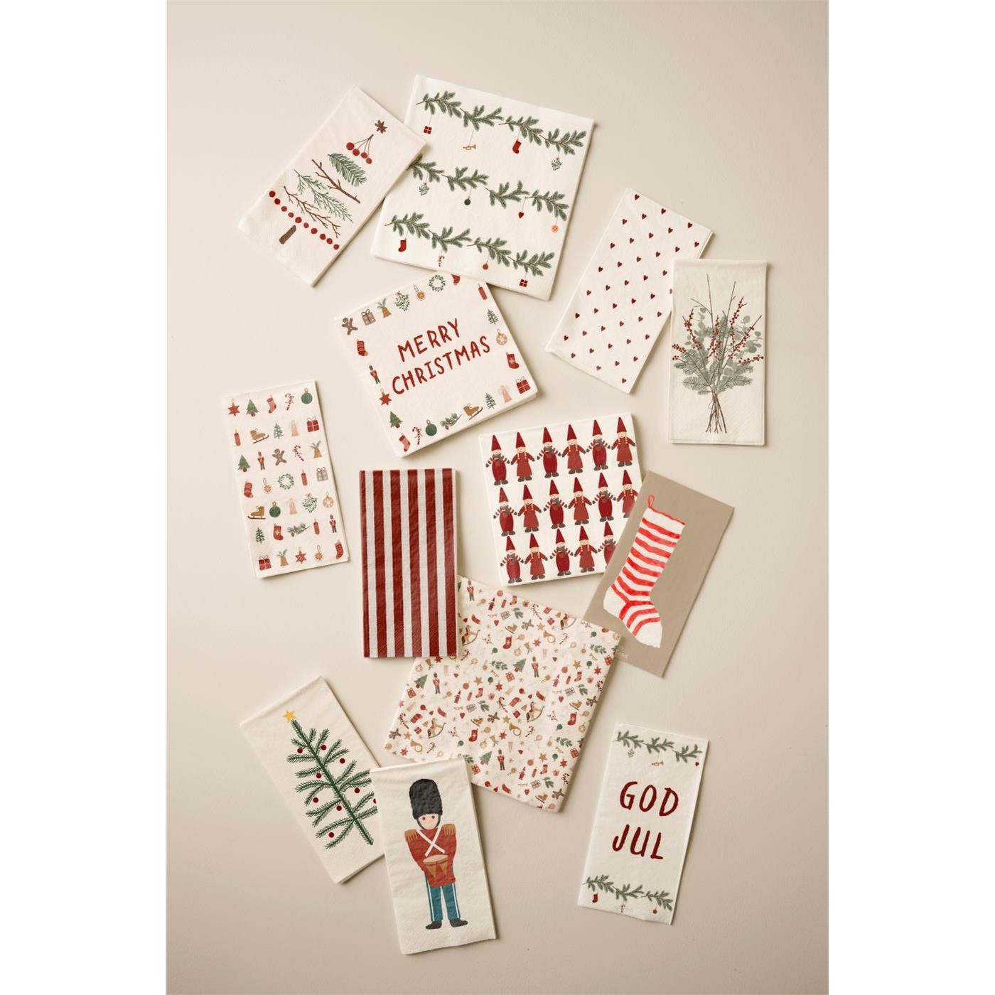 Papírové ubrousky Ib Laursen s motivem vánoční kytice SET/16ks_0