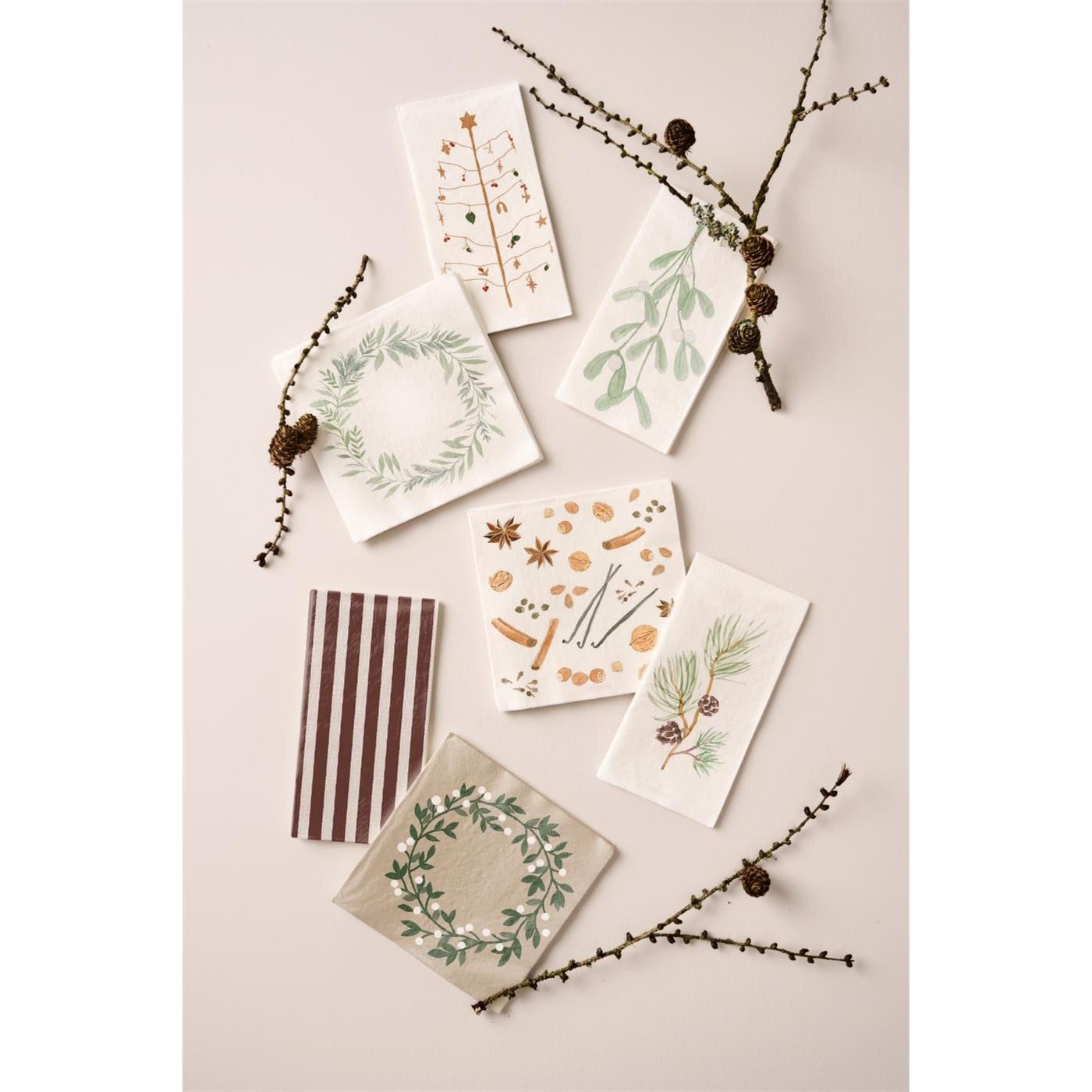 Papírové ubrousky Ib Laursen s motivem jmelí SET/16ks_0