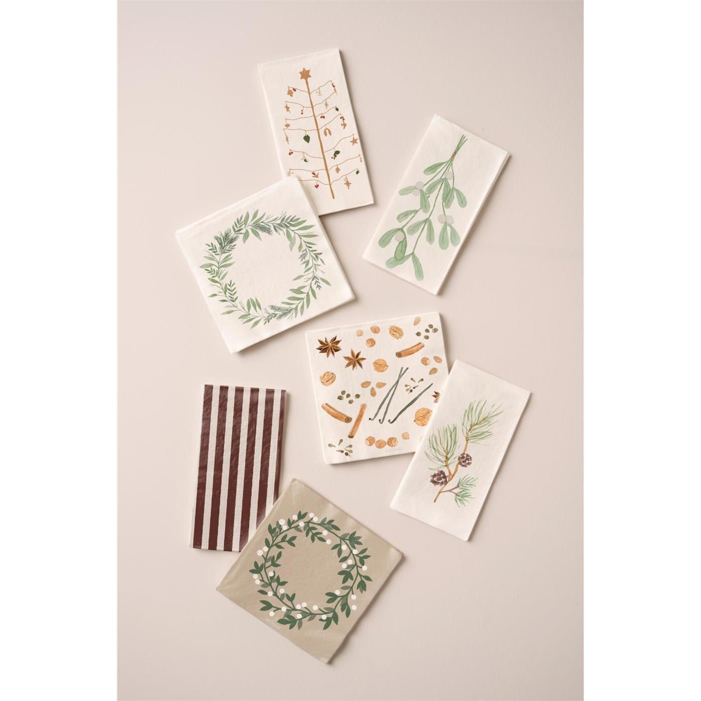 Papírové ubrousky Ib Laursen s motivem jmelí SET/16ks_1