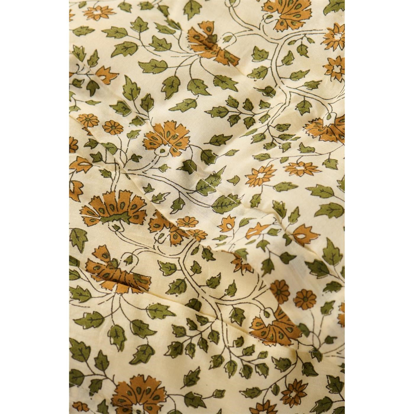 Prošívaná deka/pléd Ib Laursen CELINA se zelenými květy 170x130 cm_0