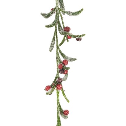 Umělá girlanda s lesními plody 125cm zelená zasněžená_1