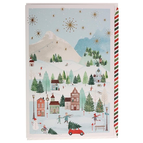 Vánoční papírové přání/ražené/Weihnachten/Winterlandschaft_0