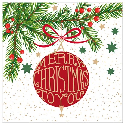 Vánoční papírové ubrousky/33x33/Kugel/rot_0