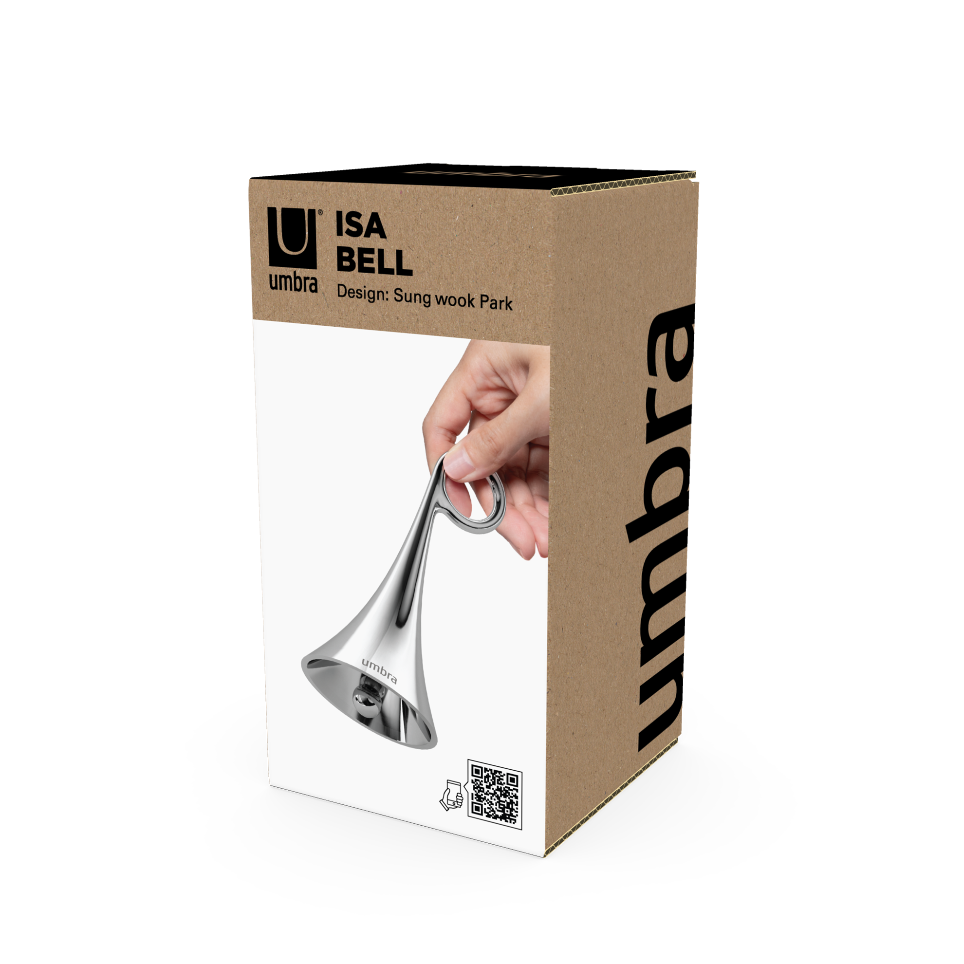 Prémiový mosazný zvonek Umbra ISA BELL 6,6 x 12,7cm leštěný chrom_7