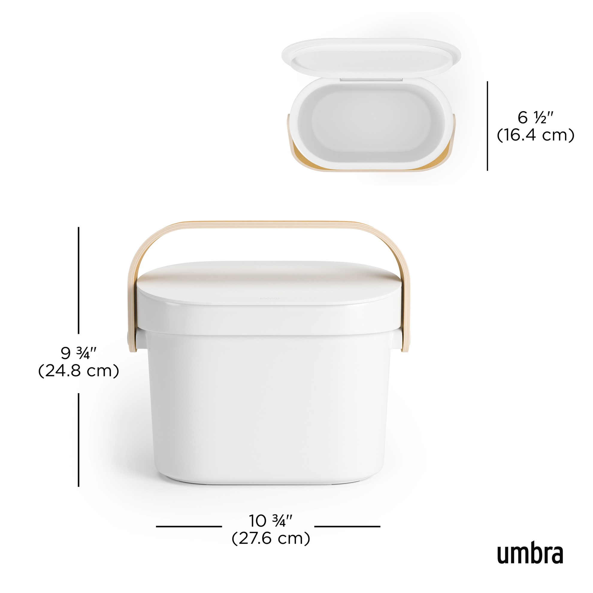 Kompostovací koš Umbra BELLWOOD bílý/přírodní_11