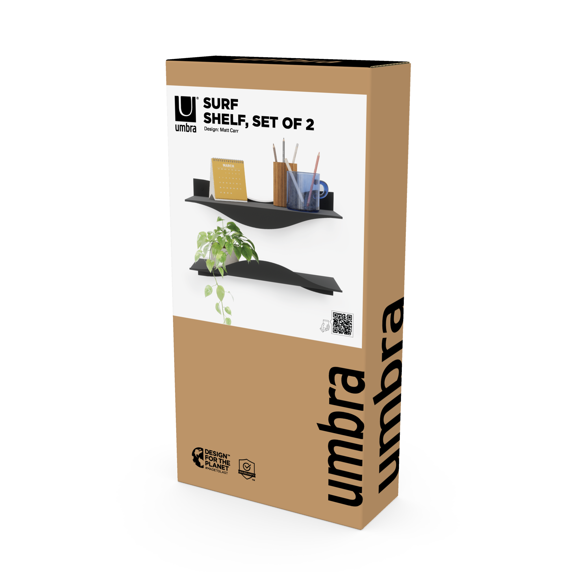 Dekorativní poličky Umbra SURF SET/2ks černé_9