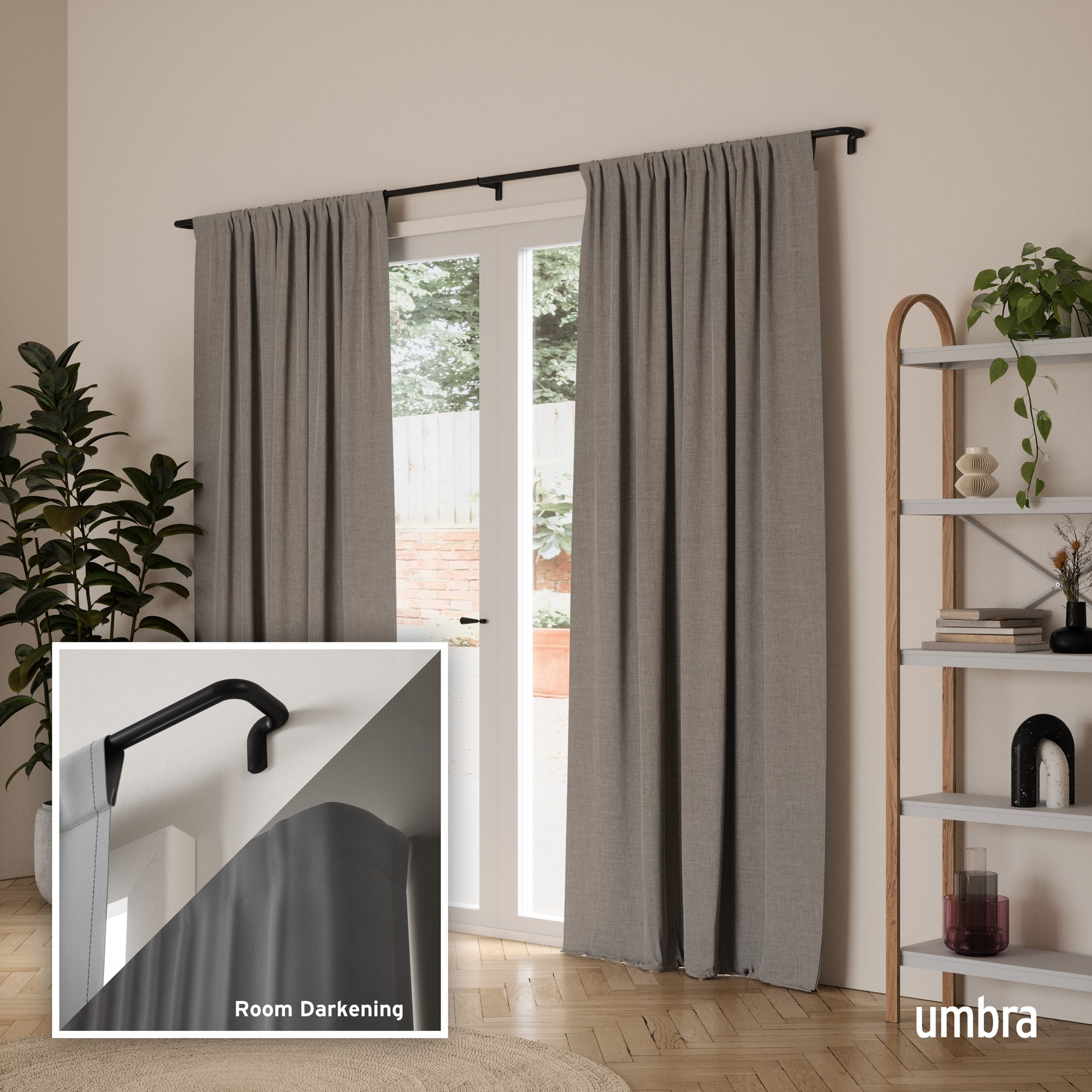 Rozšiřitelná zatemňovací garnýž Umbra TWILIGHT 76-213cm černá_5
