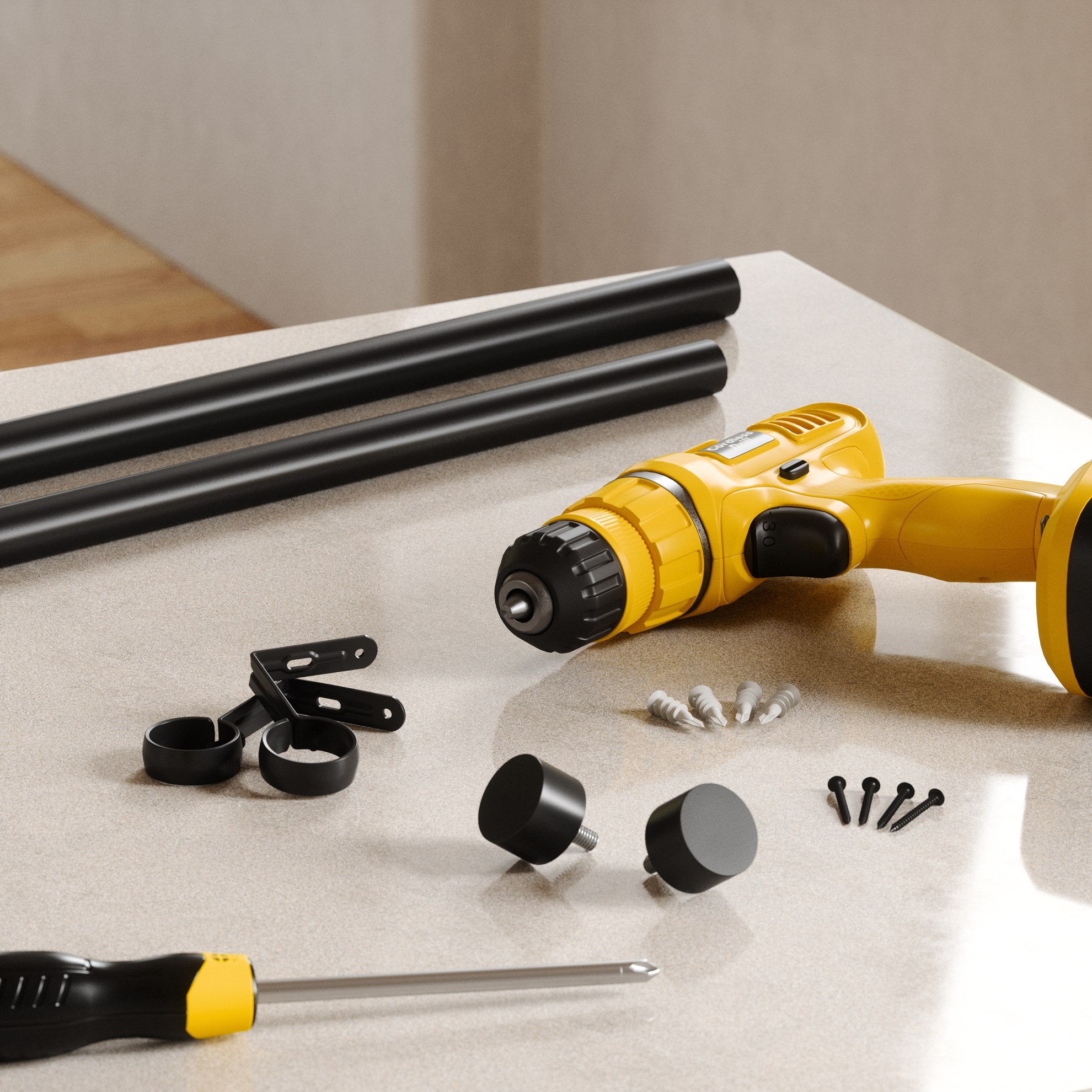 Rozšířitelná Rozšířitelná garnýž Umbra CAPPA 91-168cm černá matná_2