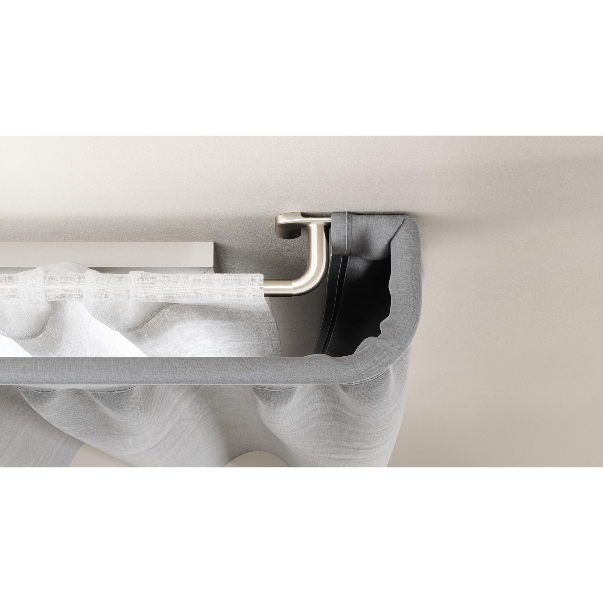 Dvojtá rozšiřitelná zatemňovací garnýž Umbra TWILIGHT 76-213 niklová_4