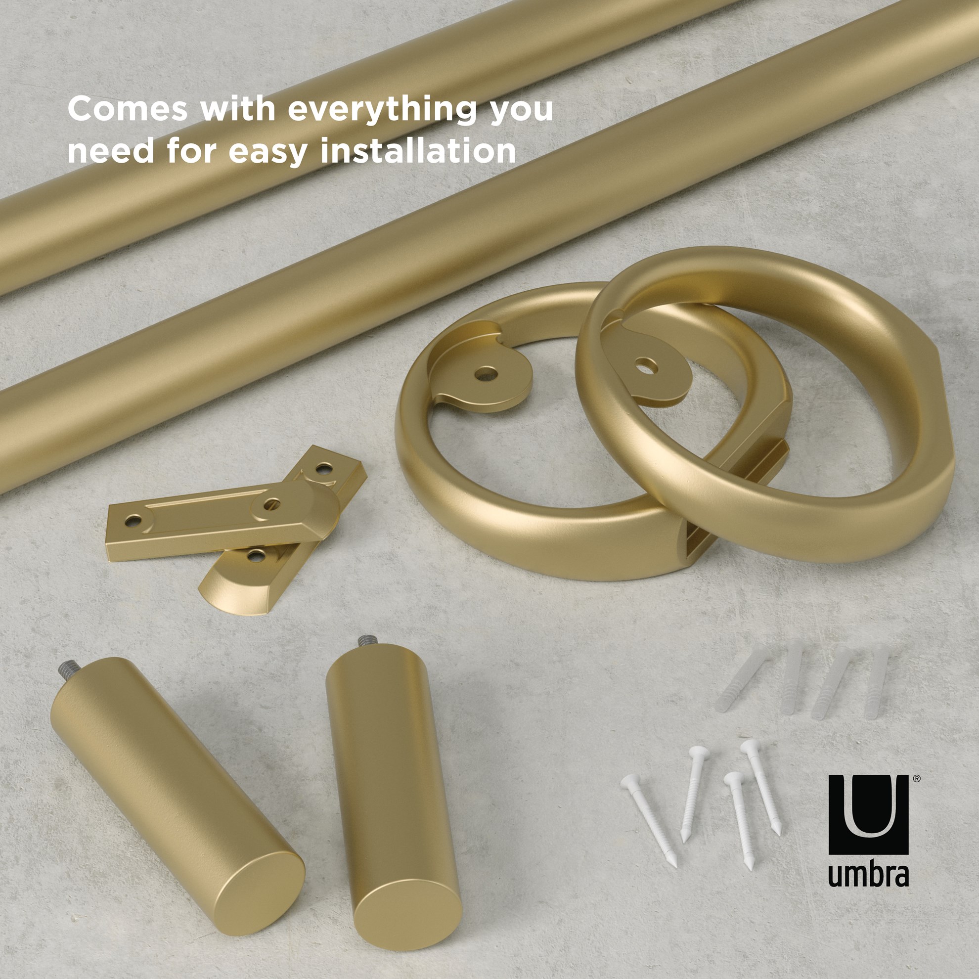 Rozšiřitelná garnýž RINGLET 107-305cm zlatá_7