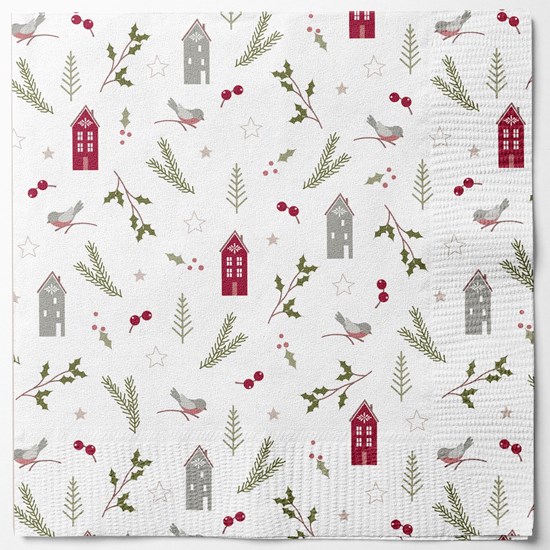 Papírové ubrousky 33x33cm BAL/20ks bílé s potiskem_0