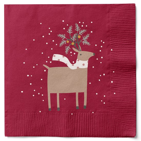 Papírové ubrousky 33x33cm BAL/20ks červené s potiskem_0