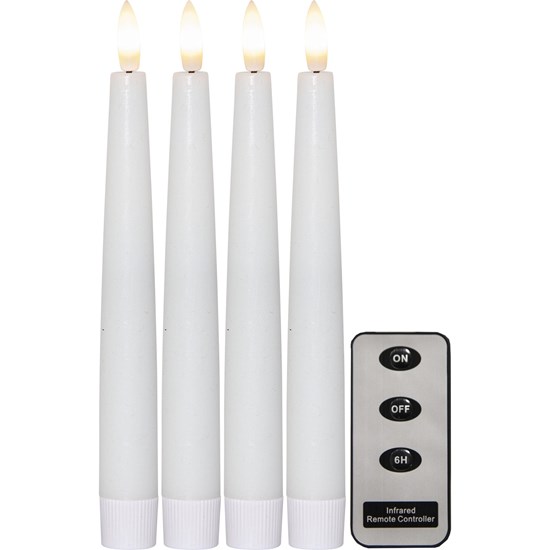 4x LED adventní svíčka FLAMME SLIM V.20 cm bílá_0