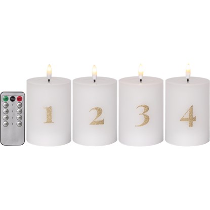 4x LED adventní svíčka se zlatými čísly FLAMME ADVENT_0