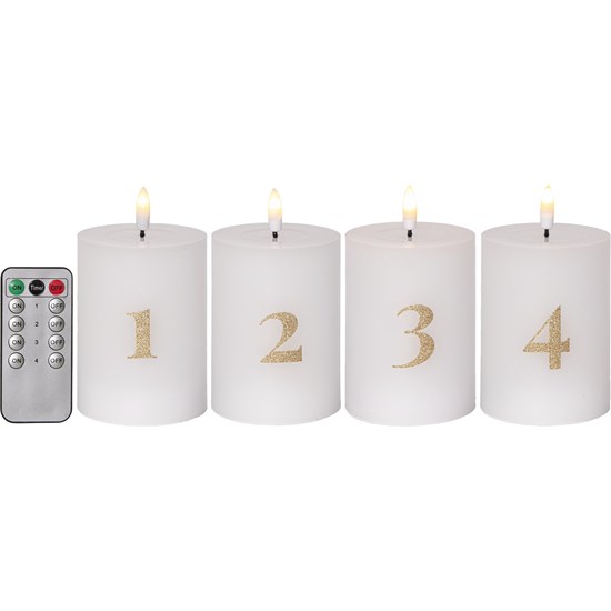 4x LED adventní svíčka se zlatými čísly FLAMME ADVENT_0